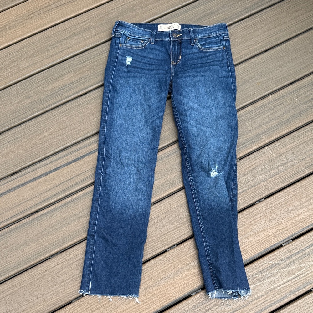 Hollister Dark Blue Straight Leg Jeans